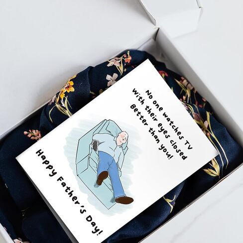 SuperShunhu Funny Father’s Day Card for Husband Dad Grandpa, Humor Father’s Day Gift for Men, Watch TV With Eye Closed in Saudi Arabia