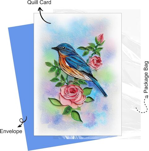 Mother's Day Card, Iris and Bumblebee Greeting Card, Animals Floral Card, Quilled Quilling Card for February Birthday, Get Well, Mothers Day, for Friend, Boss, Mom, Dad (Iris and Bumblebee) in Kuwait