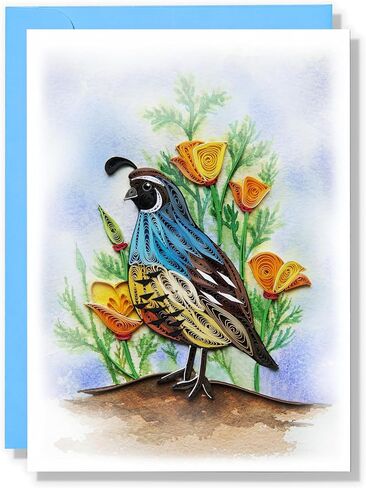 Mother's Day Card, Iris and Bumblebee Greeting Card, Animals Floral Card, Quilled Quilling Card for February Birthday, Get Well, Mothers Day, for Friend, Boss, Mom, Dad (Iris and Bumblebee) in Kuwait