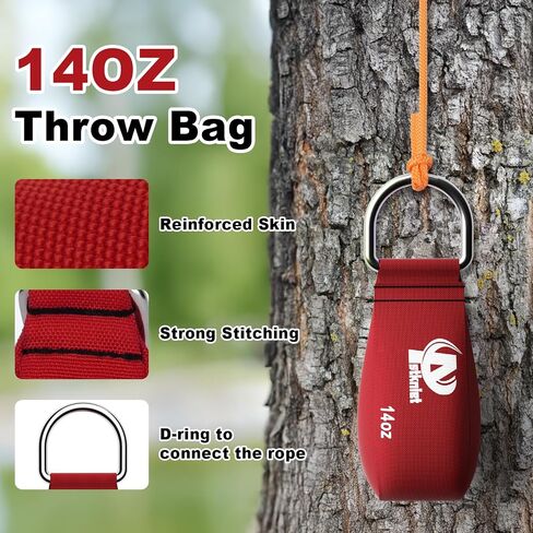 Aystkniet Arborist Throw Line Kit with Slick Rope & 12/14/16oz Throw Weight & Reflective Storage Bag, Polyester Throw Line Spool and Arborist Throw Ball Kit for High Limbs Tree Work in Saudi Arabia