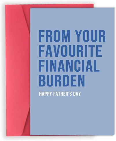 Asmallgf Funny Fathers Day Card, Fathers Day Gift from Daughter Son, Father‘s Day Gift for Dad, (From Your Favorite Financial Burden) in Saudi Arabia