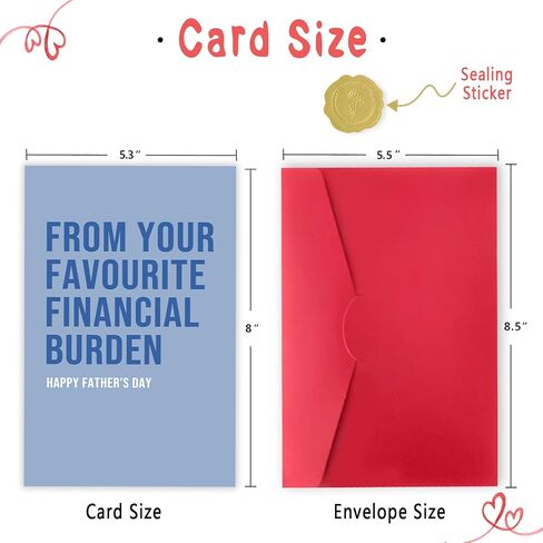 Asmallgf Funny Fathers Day Card, Fathers Day Gift from Daughter Son, Father‘s Day Gift for Dad, (From Your Favorite Financial Burden) in Saudi Arabia