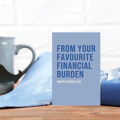 Asmallgf Funny Fathers Day Card, Fathers Day Gift from Daughter Son, Father‘s Day Gift for Dad, (From Your Favorite Financial Burden) in Saudi Arabia