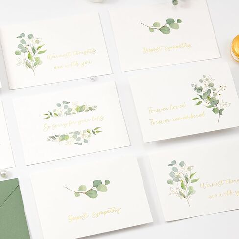 Crisky 4 Pack Watercolor White White -Flower Symble مع الأظرف المختومة 4 بطاقات تعازي/فجيعة متنوعة in Saudi Arabia