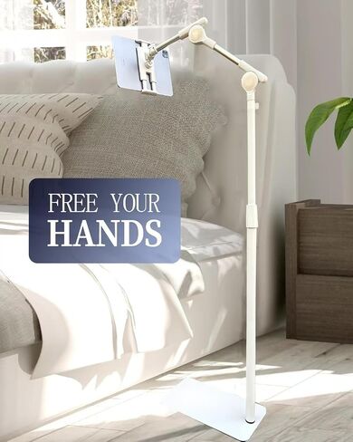 Tablet Floor Stand Holder, 360 Degree Rotating with Height Adjustable Stand Compatible with 4.7"-13" Phone/Tablet, Kindle, 63" Phone Stand, Aluminum Alloy, for Bed,Sofa,Desk.Black in Saudi Arabia
