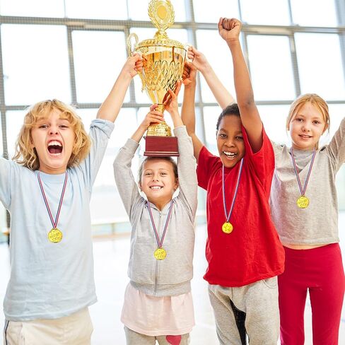 100 Pieces Kids Plastic Winner Award Medals Winner Medals Gold Silver Bronze Winner Medals for Parties, Games, Sports, Dress up and More, 1.4 x 1.7 Inches (Gold) in Saudi Arabia