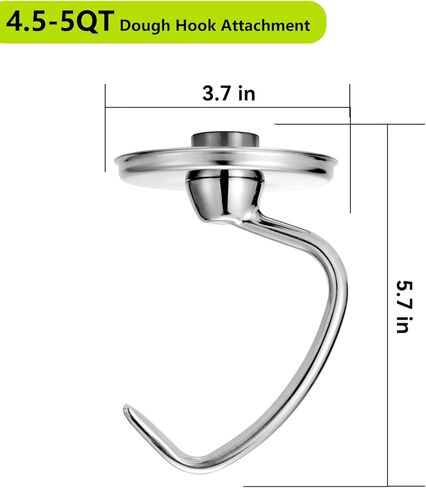 مرفقات خلاط الحامل الفولاذ المقاوم للصدأ 3 قطعة للمطبخ 5.5-6 QT خلاط حامل الميل. يتضمن 6 أسلاك ، خافق مسطح ، خطاف العجين لـ Kitchenaid 6 Qt Bowl in Kuwait