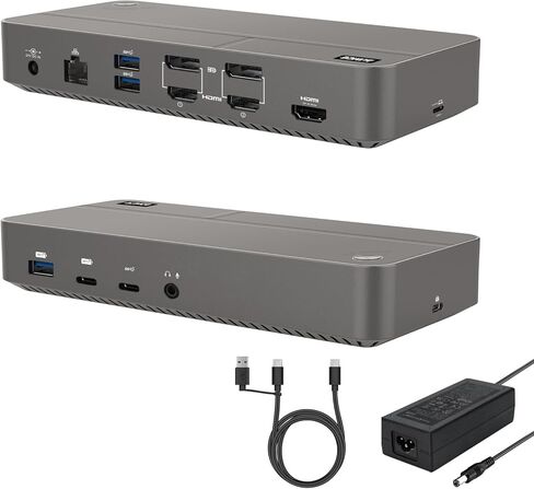 شاشة مزدوجة محطة الاقتران للكمبيوتر المحمول HDMI، محول USB C العالمي ثلاثي العرض لجهاز MacBook Pro Air، أجهزة الكمبيوتر المحمول Windows Type C in Kuwait