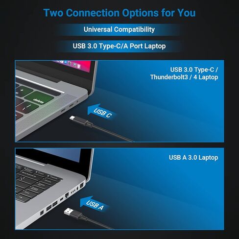 شاشة مزدوجة محطة الاقتران للكمبيوتر المحمول HDMI، محول USB C العالمي ثلاثي العرض لجهاز MacBook Pro Air، أجهزة الكمبيوتر المحمول Windows Type C in Kuwait