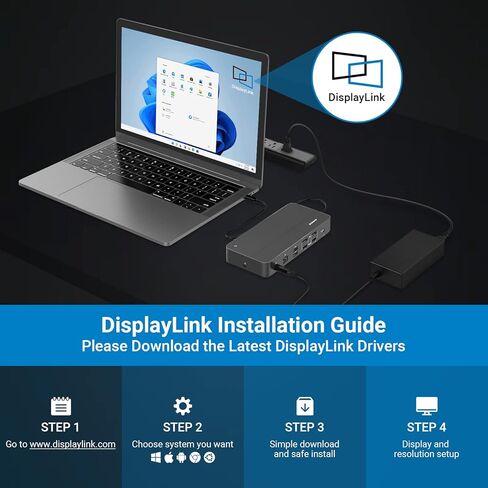 شاشة مزدوجة محطة الاقتران للكمبيوتر المحمول HDMI، محول USB C العالمي ثلاثي العرض لجهاز MacBook Pro Air، أجهزة الكمبيوتر المحمول Windows Type C in Kuwait