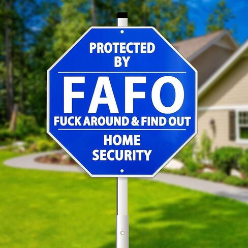 Protected By Home Security System Yard Sign,Pure Aluminum Heavy Duty Metal Security Sign 10",Police Dispatch Connected Warning Sign With Stake 28" in Saudi Arabia