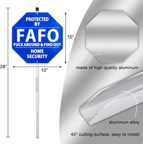 Protected By Home Security System Yard Sign,Pure Aluminum Heavy Duty Metal Security Sign 10",Police Dispatch Connected Warning Sign With Stake 28" in Saudi Arabia