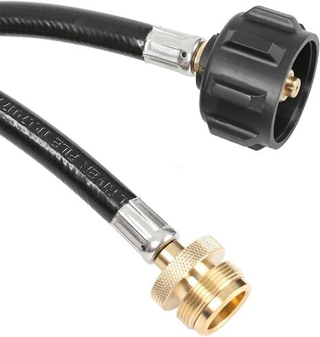 ATKKE Propane Hose Adapter 1lb to 20lb with Gauge, 4FT Propane Tank Grill Adapter Converter for Weber Q Grill, Mr. Heat Propane Heat, Blackstone 17/22‘’ Griddle, Coleman Camping Stove and More in Kuwait