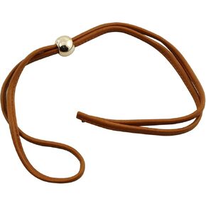 LQ Industrial Drawstring PU Leather Beaded Bucket Bag Accessories Brown