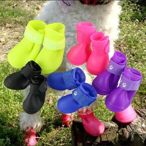 Cdycam Puppy Dogs مقاوم للماء بألوان الحلوى ومضاد للانزلاق أحذية المطر المطاطية غطاء الكفوف (أزرق، صغير)