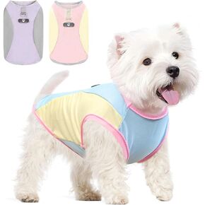 Dog Cooling Vest with D-Ring Dog Tshirt Sun Protection Small Puppy Clothes for Girls Boys Stretchy Shirts for Dogs Lightweight Breathable Shirt French Bulldog Frenchie Dachshund Clothes