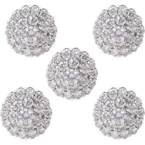 زر زخرفي ، 5pcs 12mm بلورة لأزرار زهرة الراين مع زيارة المعادن حلقة ، كما تظهر الصور