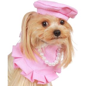 2PCS Dogs Costume Lilac Tweed Pet Bandana Bib Puppy Embroidered Name Bandana with Beret for Small Dog Cats Pets (M)