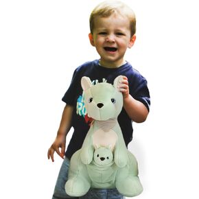 Mother Kangaroo Plush Doll - طفل قابل للإزالة الكنغر ، أفخم رائعتين للأعمار 3 وما فوق ، هدية مثالية للأطفال الصغار ومحبي الحيوانات (بني ، 10.23 بوصة)