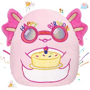 BSTAOFY 14'' Cute Happy Birthday Puppy Soft Plush Pillow Birthday Dog Stuffed Animal Birthday Gifts for Girls Boys Baby Kids