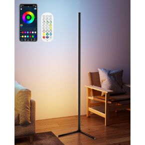 KFM 2PCS Corner Floor Lamp, 65" Smart RGB LED Corner Lamp with App & Remote Control, 16M Colors,300+ Modes, Music Sync & Timer, Modern Mood Light for Living Room, Gaming Room & Bedroom