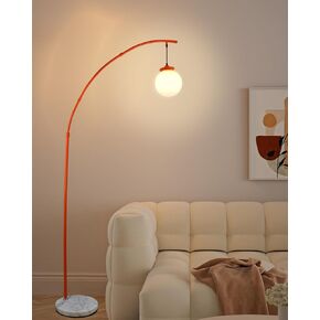 Lightdot 3 Globe Modern Floor Lamp لغرفة المعيشة ، مصباح أرضي قوس ذهبي معاصر مع ظل ومصابيح مقاومة للتشويش ، شملت مصباحًا واقفًا في منتصف القرن لغرفة النوم والمنزل