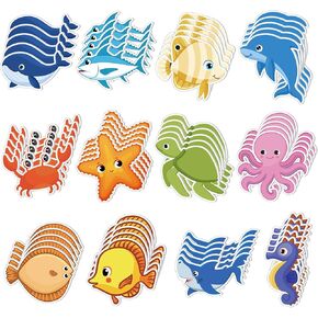 Zhanmai 1200 PCS Ocean Animal Sticky Notes Under the Ocean Thief Party Taff Gift Memo Notepads Sea Animal Mini Notepads Gift