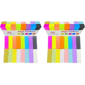 4A 2 Packs Sticky Note Tabs Flags 0.6 x 2 Inches, 16 Colors, Small Sticky Notes Page Markers Book Index Tabs for Office School Supplies, 100 Sheets/Pad, 16 Pads/Pack, 3200 Sheets Total, 4A 501516x2