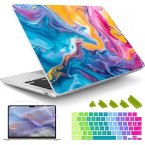قد تشن لـ Macbook Air 13.6 بوصة الحالة A3240 A3113 A2681 M4 M3 M2 Chip ، 2025 2024-2022 إطلاق ، حالة قذيفة صلبة بلاستيكية فائقة لمكتب MacBook 13.6 "مع عرض شبكية ، طائرات الطائر الكوبية