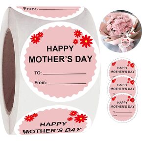 wootile Happy Mother's Day Stickers 2 Inch Floral Mothers Day Gift Tags Mother's Day Presents to from Labels - 500 Pcs Mother's Day Party Favor Sticker for Envelope Seals Cards Boxes Gift Wrap