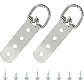 Hordion 2pcs Heavy Duty Picture Hangers, Large D-Ring Hanger with Screws for Picture Photo Frame Hanging