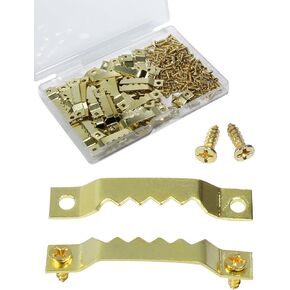 50 Pack Small Sawtooth Picture Hangers with Screws，Picture Frames Hanging Solutions，for Hanging Photo Frame Clock Paintings Artwork(Black)