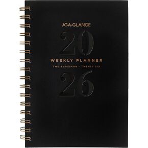 AT-A-GLANCE 2026 Planner, Weekly & Monthly, 5.5" x 8.5", Small, Signature Lite, Black (YP200L0526)