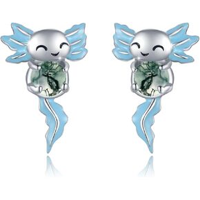 Axolotl Stud Earrings for Women 925 Sterling Silver Axolotl Earrings Hypoallergenic Animal Jewelry Gift in Kuwait