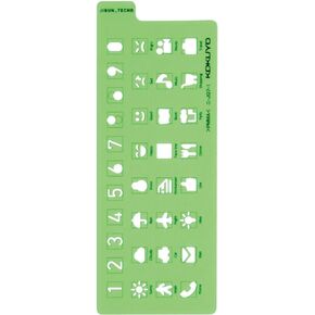 Kokuyo JIBUN_TECHO Goods, Template Stencil, Icon Version, Shared Size, Green, Japan Import (NI-JG7-1)