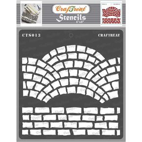 مقرات الطوب القابلة لإعادة الاستخدام من Craftreat للطلاء على الخشب والجدار والأثاث والسلان والورق والنسيج والأرضية والبلاط - الطوب الفاخر 6 × 6 بوصة -
