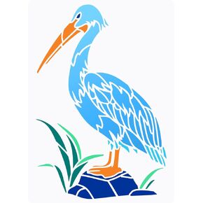 PhoneSpire Pelican Painting stencil 8.3x11.7inch قابلة لإعادة الاستخدام الجنوبي للطيور الرسم الإستنسل DIY ART PELICAN PANDIS