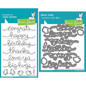 Lawn Fawn Big Scripty Words Stamp and Die Set - Two Item Bundle