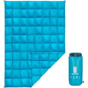 Puffy Blanket for Cold Weather - Down Camping Blanket with Sustainable Insulation, Lightweight & Warm Outdoor Camping Quilt, Water-Resistant, Compact & Packable