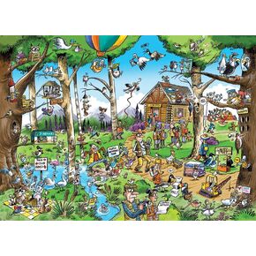 Cobble Hill 1000 Piece Puzzle - Doodletown: Birdwatcher's Paradise - ملصق عينة مشمولة