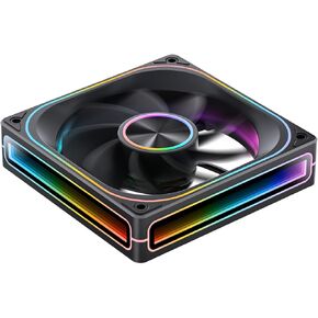 JONSBO ZA-360B PC Case Fan,All(3)-in-One,Single Frame Unit with 3x120mm ARGB Fans,PWM, Silent Computer Fan with 4-Sides Infinity Mirror Fan 2400RPM,Aluminum Nameplate,28mm Thick Black