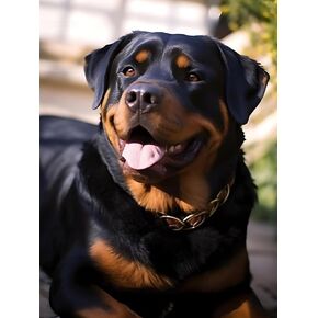 Kayeiuu 5d Rottweiler Dog Diamond Painting Kits للبالغين ، Rottweiler مع الفراء الأسود والبني 5D الماس الحرف البيوت المنزل ديكور هدية مستديرة الماس DOTS 12x16 بوصة