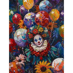Kaliosy 5d الماس مجموعات فن للبالغين المهرجون من قبل مجموعات الأرقام ، والبالونات Art Party Party Diam