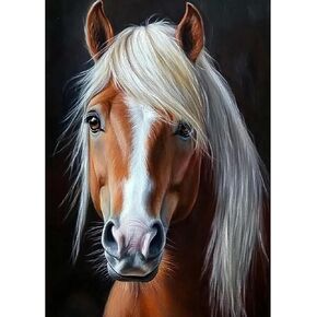 MXJSUA Brown Horse DIY Diamond Painting by Number Kits للبالغين ، وحيوان 5D جولة الحفر الماس GEMOND ART ART PICT