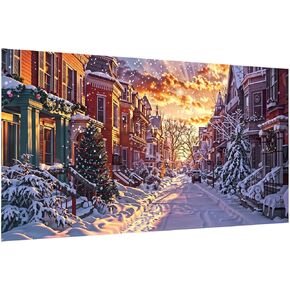 Heebenor كبير مجموعات اللوحات الماس عيد الميلاد ، 5D عيد الميلاد شمعة الماس ، DIY مثقاب كامل شمعة الماس ، اللوحة الفنية للأحجار الكريمة لديكور الجدار 27.5 × 15.7 بوصة