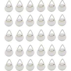 30PCS White Round Tray Hooks Plastic Sticky Hooks Triangle Hooks Hooks with Backing Nail-Less Adhesive Picture Frame Hooks for Home Wall Art Photo Frame Bathroom Closet