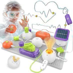 مجموعات العلوم للأطفال - مجموعات STEM للأطفال ، مجموعة استكشاف الإلكترونيات ، أكثر من 150 مشروعًا ، 14 جزءًا من الدائرة ، هدايا الألعاب التعليمية العلمية للأطفال الفتيات الفتيات 3 4 5 6 7 8 9 10 11 12 12