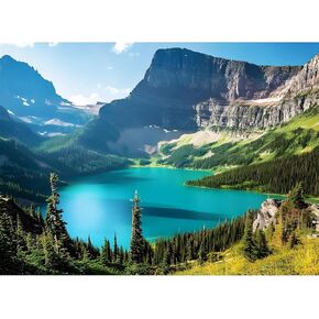 500 Piece Puzzle for Adults–Glacier Park Nature Puzzle for Adults Children Elderly–Recycled Paper Lake Jigsaw Puzzle 500 Piece–Glossy, Sturdy Pieces Challenging Family Game Great Gift Idea (20.5x15in)