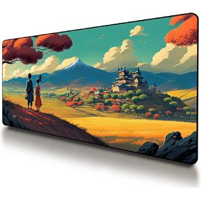 Large Anime Gaming Mouse Pad - XXL Extended Non Slip Ghibli Mouse Pad - Keyboard and Mouse Desk Pad for Home Office and Study 31.5 x 15.7 in