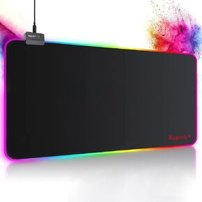 RGB Mousepad ، Mousepad LED كبير مع 14 وضعية للإضاءة ، وسادة لوحة مفاتيح قاعدة مطاطية غير مقاومة للماء (31.5 "x11.8")